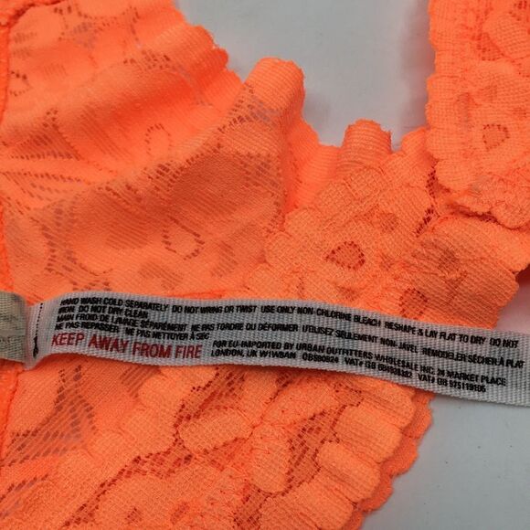 Intimately Free People Neon Orange Racer Back Lace Bralette Size XS NWT - Picture 9 of 14